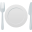 fork and knife with plate