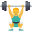 man lifting weights