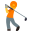 person golfing