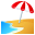 beach with umbrella