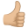 thumbs up: medium-light skin tone