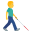 man with white cane facing right