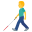 man with probing cane
