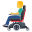 man in motorized wheelchair
