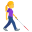 woman with white cane facing right
