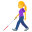woman with probing cane