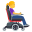 woman in motorized wheelchair facing right