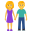 woman and man holding hands