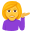 woman tipping hand