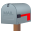 closed mailbox with lowered flag