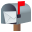 open mailbox with raised flag