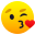 face blowing a kiss