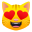 smiling cat with heart-eyes
