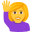 woman raising hand