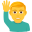 man raising hand