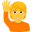 person raising hand