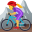 woman mountain biking