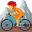 person mountain biking