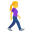woman walking facing right