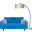 couch and lamp