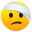 face with head-bandage