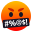 face with symbols on mouth