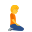 person kneeling facing right