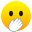 face with open eyes and hand over mouth