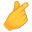 hand with index finger and thumb crossed