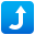 right arrow curving up