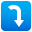 right arrow curving down